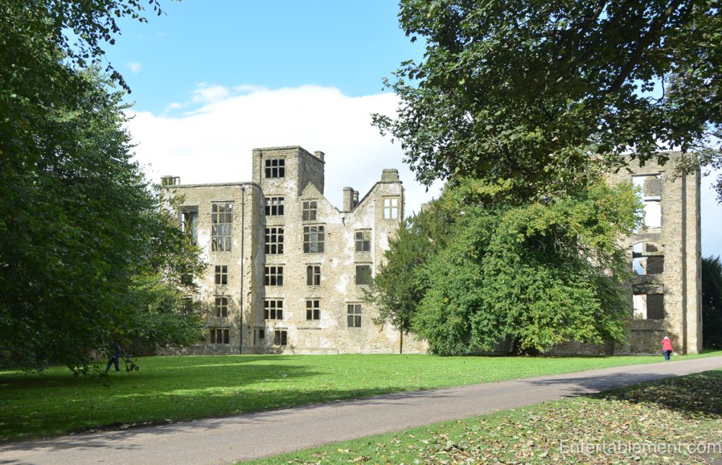 Ruins of Hardwick Old Hall, the original manor house adjacent to the newer Hardwick Hall.