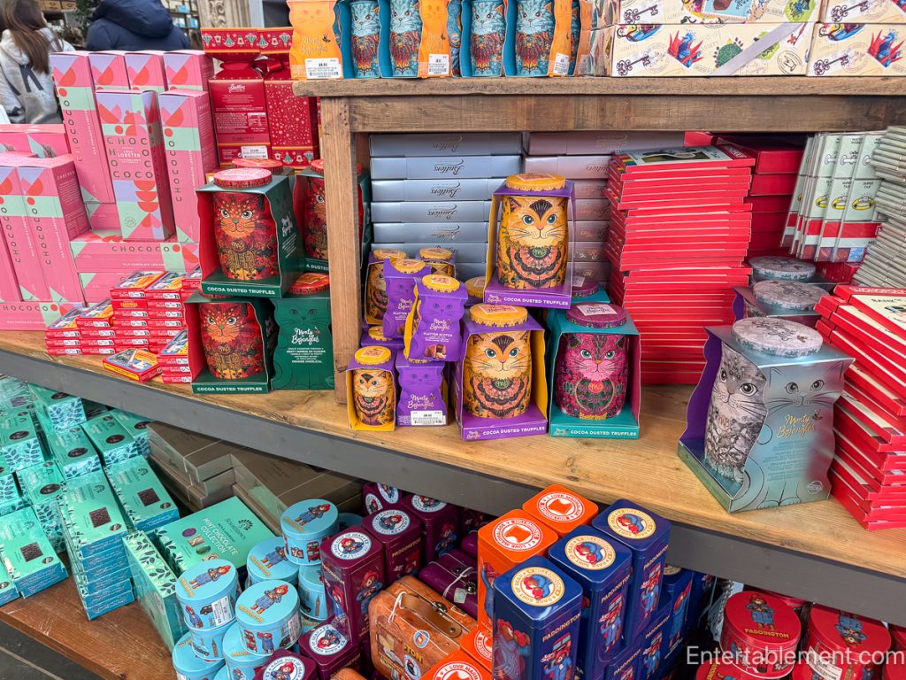 Monty Bojangles cat-themed truffle tins in vivid colours.