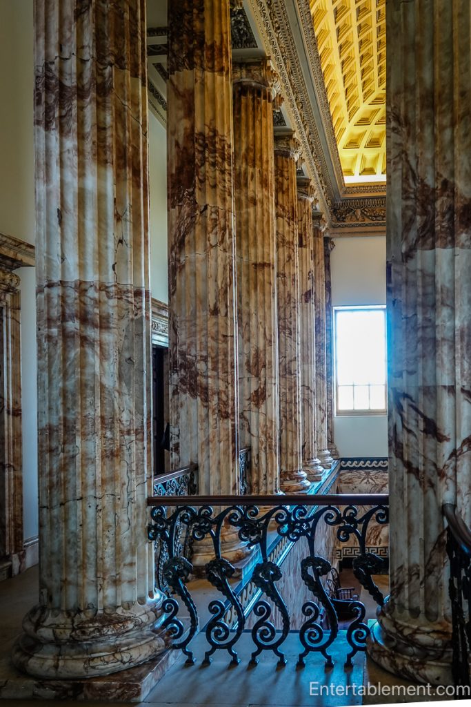Marble Hall at Holkham Hall marble pillars